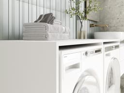 Wasmachinekast - Badkamerkast Opbouw - Ruimte Organiseren - Modulaire Constructie - 130 cm Breed - Mat Wit — thumbnail 4