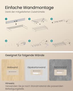 SONGMICS Wasrek wandmontage, wasdroger inklapbaar 6 stangen, wandwasdroger uittrekbaar, wanddroger, ruimtebesparend, boorsjabloon, voor binnen en buiten, 100 cm, mat wit LLR810WE01 — thumbnail 1