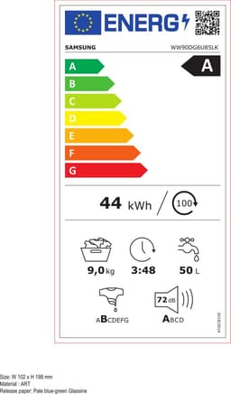 Samsung WW90DG6U85LKU3 vrijstaande wasmachine - 9 kg capaciteit - 1400 tpm centrifugeersnelheid - Ecobubble-technologie - zilveren afwerking — thumbnail 2