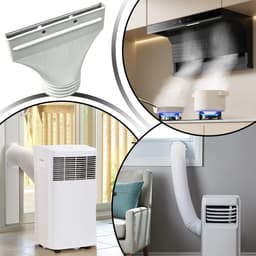 Raamdoorvoer Slang - Afvoerslang Aansluiting - Airco Installatie - Smal Profiel - 57 cm Lengte - Wit Grijs — thumbnail 2