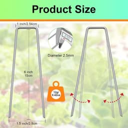 Grondankers U-vorm - Tuinharingen Verzinkt - Stabiel Bevestigen - Vergroot Houdkracht - 25 Stuks 150mm - Zilverkleurig — thumbnail 2