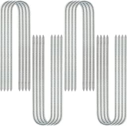 Grondankers - Haringen Palen - Tent Bevestigen - Verzinkt Staal - 30cm 16 Stuks - Zilver — thumbnail 1