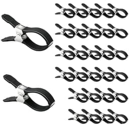 Zeilklemmen - 30 Stuks - Grote Windvaste wasknijpers - 12 × 2 × 6,5 cm - RVS - Clips Voor Zwembadafdekkingen - Gordijnclips - Dekzeil Klemmen - Kledingclips - Geschikt Voor Het Drogen Van Dekbedden, Sokken, Kleding En Zwembadafdekkingen - Zwart — thumbnail 1