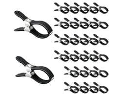 Zeilklemmen - 30 Stuks - Grote Windvaste wasknijpers - 12 × 2 × 6,5 cm - RVS - Clips Voor Zwembadafdekkingen - Gordijnclips - Dekzeil Klemmen - Kledingclips - Geschikt Voor Het Drogen Van Dekbedden, Sokken, Kleding En Zwembadafdekkingen - Zwart