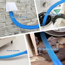Slang - Stofzuigerslang - Kunststof - Universeel - Ventilatiepijp van de stofzuiger - Compatibel met de meeste stofzuigers - Geschikt voor het reinigen van de uitlaatopeningen van wasdrogers - 80cm - Blauw — thumbnail 3