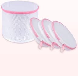 Bh-net voor wasmachine, wasnet voor wasmachine groot, waszak voor sokken, beha's, ondergoed en lingerie, set van 4 roze beha, wasnet,16 cm * 16 cm — thumbnail 5