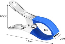6-stuks Grote dekenklem - Roestvrijstalen klem - Lakensklem - Handdoekklem - 12x2x6,5 cm - Wind- en valbestendig - Gemakkelijk te openen en te sluiten - Multifunctioneel - Geschikt voor lakens, fotografiezeilen en kassen - Blauw — thumbnail 2