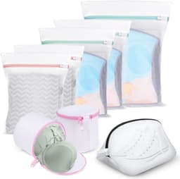 Waszak voor Bh's en Kleding, Herbruikbare Mesh Waszak met Rits voor Wasmachine, Set van 3 Zwarte Netten voor Ondergoed, Sokken en Babykleding — thumbnail 3