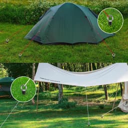 Grondankers 47 cm, metalen stormankers voor trampoline, schommel en honden, 2 stuks met opbergtas, zwart — thumbnail 4