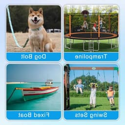 Grondankers 47 cm, metalen stormankers voor trampoline, schommel en honden, 2 stuks met opbergtas, zwart — thumbnail 5