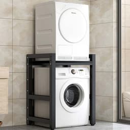 Wasmachine Kast - Opslag Unit - Ruimte Besparen - Sterk Draagvermogen - 75x65x105cm - Wit — thumbnail 2