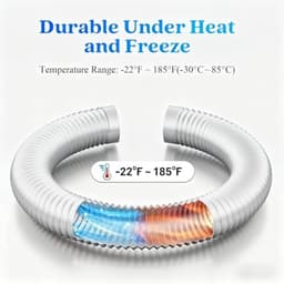 PromoHome PVC Afzuigslang 100mm, 3m Flexibele Ventilatieslang met 2 RVS Slangklemmen - Aluminium/PVC 5-laags, Geluidsisolerend, voor Mobiele Airco, Droger en Ventilatie — thumbnail 3