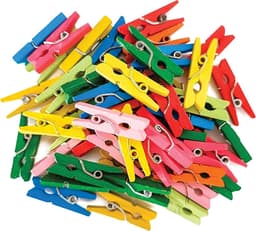 Mini Houten Knijpers - Kleine Houtklemmen - Knutselen en Decoreren - Natuurlijke Houtkleur - 50 Stuks - Assorti — thumbnail 2