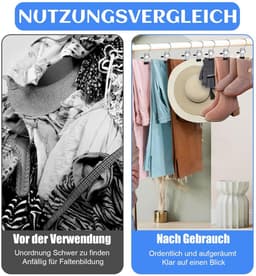 Dailygoods- Kleerhanger 20 stuks - Antislip Kledinghanger - Draagbare Wasknijpers - Roestvrij Staal - 360° Draaibare Haak - Verstelbare Rubberen Clip — thumbnail 4
