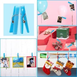 Mini wasknijpers - Kleine knijpers - Kleding drogen - Ruime set - 60 stuks - Roze blauw — thumbnail 5