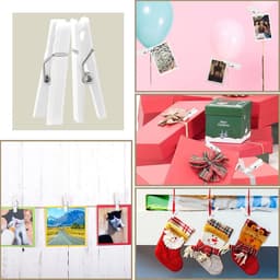 Mini Wasknijpers - Kleine Spelden - Feest decoratie - Lichtgewicht kunststof - 60 stuks - Wit — thumbnail 3