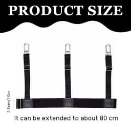 Dailygoods- Overhemdhouders - 2 Stuks - Antislip Klemmen - Verstelbaar tot 80 cm - Uniseks - Hoogwaardige Nylon/Legering - Zwart - Hemdklemmen — thumbnail 5