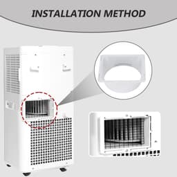 Dailygoods - Airconditioning - Draagbare airconditioning - Vierkant naar rond - Rood - Afvoerslang - Geschikt voor wasdroger - 150 mm — thumbnail 5