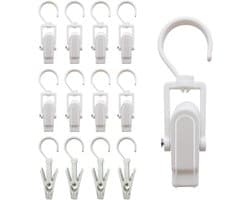 Wasknijpers met Haken - Washaken Haringen Clips - Kleding Ophangen - 360 Graden Roteerbaar - 10.5 cm Lengte - Wit