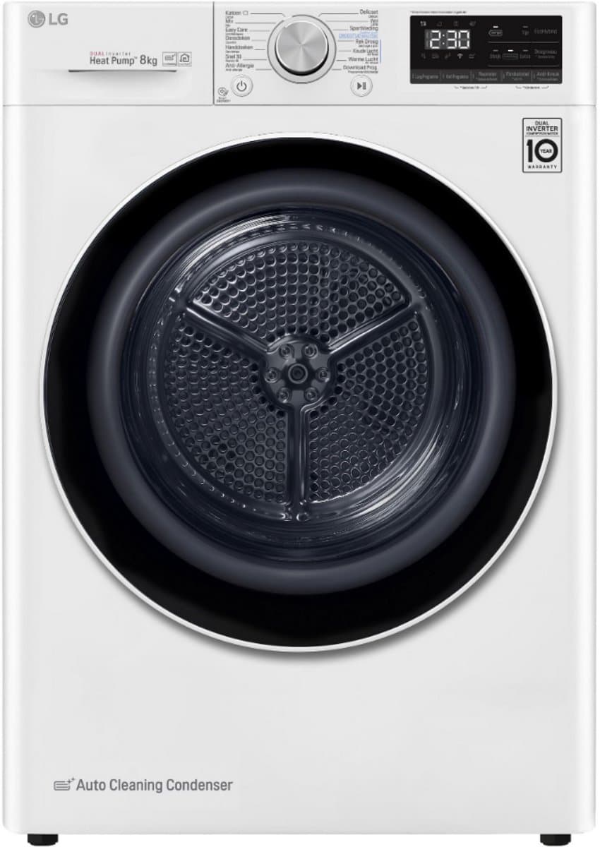LG RH80V9AV4N -  Warmtepompdroger - 8 kg - 62 dB - Energielabel A+++ — afbeelding 1