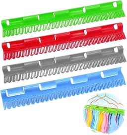 4 stuks - Sokkendroger - Draagbare washaken - Sokkenhouder - Kledingrek - Vierdelig droogrek voor sokken en kleding - winddicht droogrek - kledinghanger - plastic kledinghanger - voor hoeden, schoenveters, handdoeken en sokken - 32*5cm - 4 kleuren — thumbnail 2