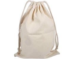 Natuurlijke Katoenen Waszak met Koord, Ideaal voor Huishoudelijke Opberging van Kleding en Textiel, Perfect voor Thuis en Op Reis, 1 Stuk