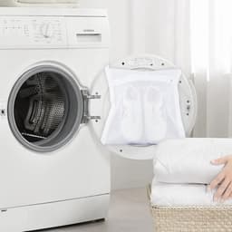 Grote waszak voor schoenen met rits en riem, ideaal voor sneakers en kleding in de wasmachine en droger, gemaakt van honingraat mesh materiaal — thumbnail 2