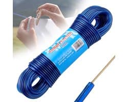 Dailygoody - Waslijn touw - Sterke kledinglijn - 30 meter lange waslijn - Blauw - Roestvrij en waterdicht - Geschikt voor buiten en tuinreizen