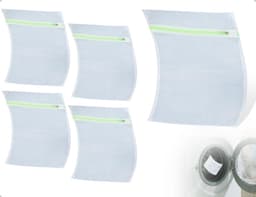 Allecto - Herbruikbare Wasnetten - Set van 4 - Ideaal voor Kleding - Groene Rits - Multifunctioneel - Geschikt voor Ondergoed en Babykleding — thumbnail 1