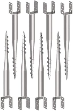 Grondanker U-Fix - Paaldrager Bodemhuls - Houtbouw Bevestigen - Thermisch Verzinkt Staal - 670 mm Lengte - Zilver — thumbnail 1