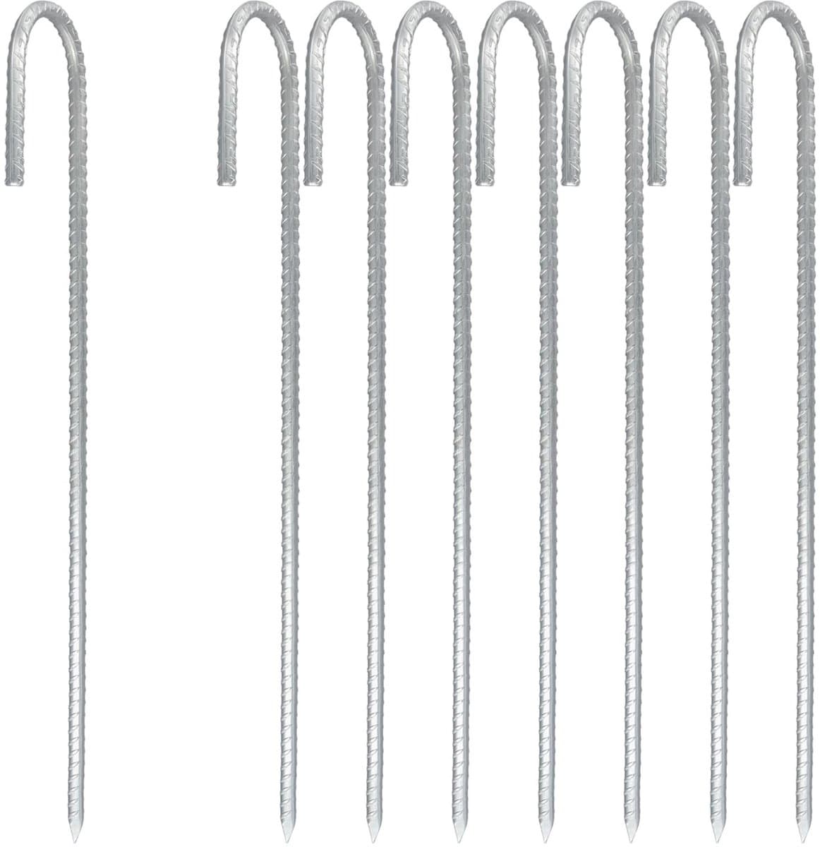 NTH products- Grondanker Verzinkt Staal - 8 Stuks - J-vormige Haringen - Tuinharingen - Camping - Outdoor Activiteiten - Geschikt voor Diverse Bodems - Tentharing — afbeelding 1