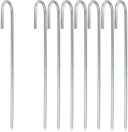 NTH products- Grondanker Verzinkt Staal - 8 Stuks - J-vormige Haringen - Tuinharingen - Camping - Outdoor Activiteiten - Geschikt voor Diverse Bodems - Tentharing — thumbnail 1