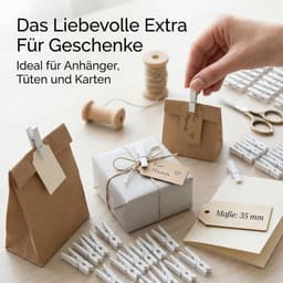 Cosensi- Wasknijpers Mini - Houten Wasknijpers - Knutselen - Fotoklemmen - Cadeauzakjes - 50 Stuks - Natuurlijk Hout - Mini-clips — thumbnail 5