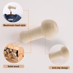 Byshayne- Houten Shaker Peg - 10 Stuks - Duurzaam - Herbruikbaar - Voor Kleding/Hoezen - Ideaal voor Thuis/Office - Wandhaak — thumbnail 4