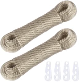 Cosensi- Waslijn 50 m - Waslijn met stalen kern 3 mm - Weerbestendig - Extra sterke waslijn - Ideaal voor tuin/camping - Duurzaam en flexibel - Waskoord — thumbnail 1