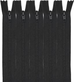 Nylon Ritssluitingen - Kleding Rits - Kleding Maken - Met Metalen - 5 Stuks 12cm - Zwart — thumbnail 1