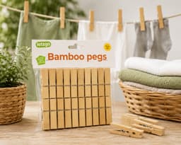 Bamboe Wasknijpers – 20 Stuks – Houten Knijpers – Duurzame Wasknijpers voor Wasgoed, Knutselen & Decoratie — thumbnail 2