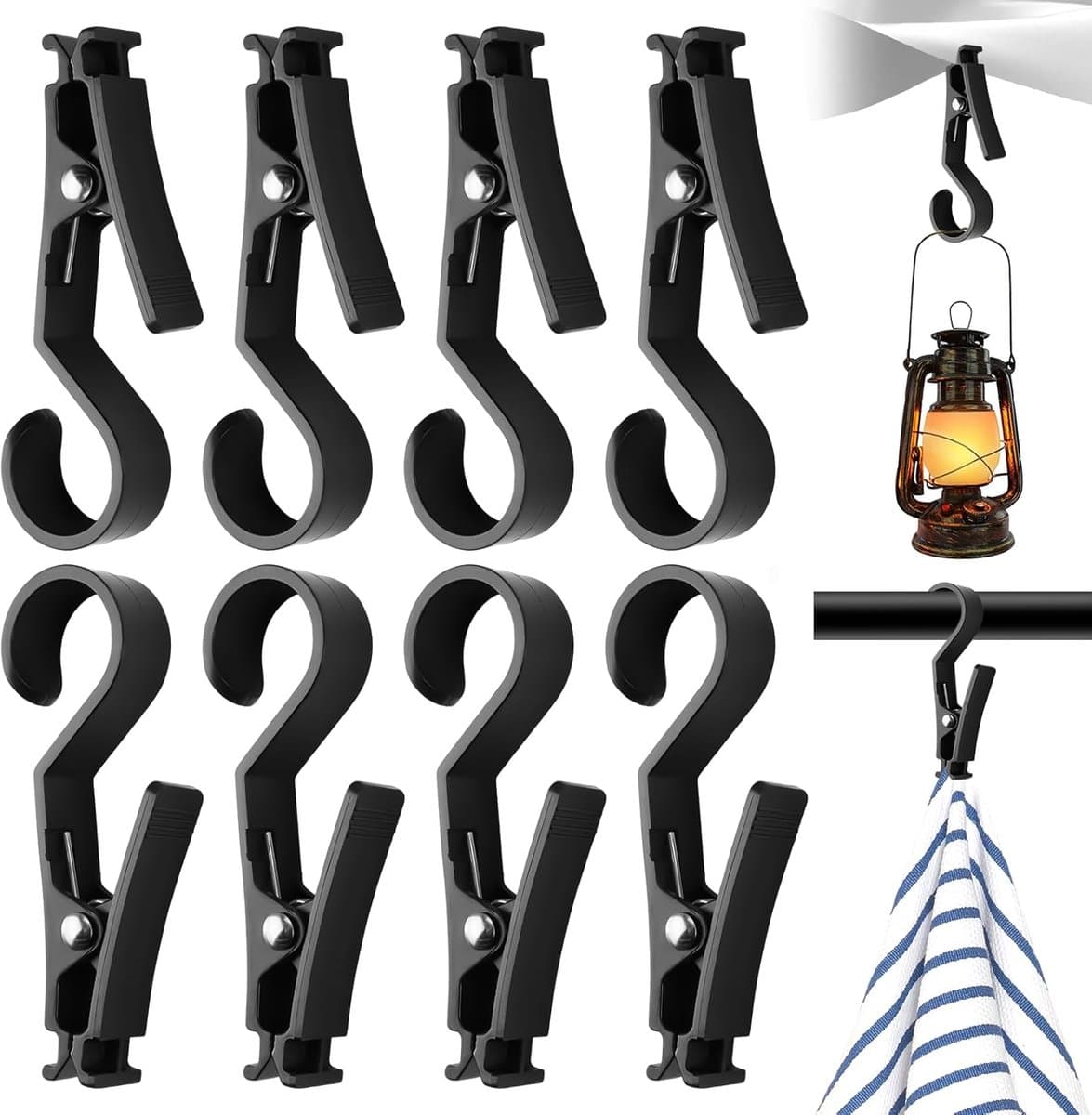 8 stuks wasknijpers - tentdak - tentclips - lichthaken - laarzenklem - campingtent - haken - outdoor - handdoeken - clips - theedoeken voor camping en outdoor accessoires — afbeelding 1