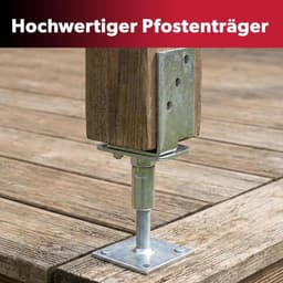 4x Siwitec U-vormige paalsteunen, in hoogte verstelbaar, hoogte: 150-190 mm, paaldikte: 71-161 mm, U-profiel staal, gegalvaniseerd, voor schroefmontage, diklaags gepassiveerd, grondanker — thumbnail 3