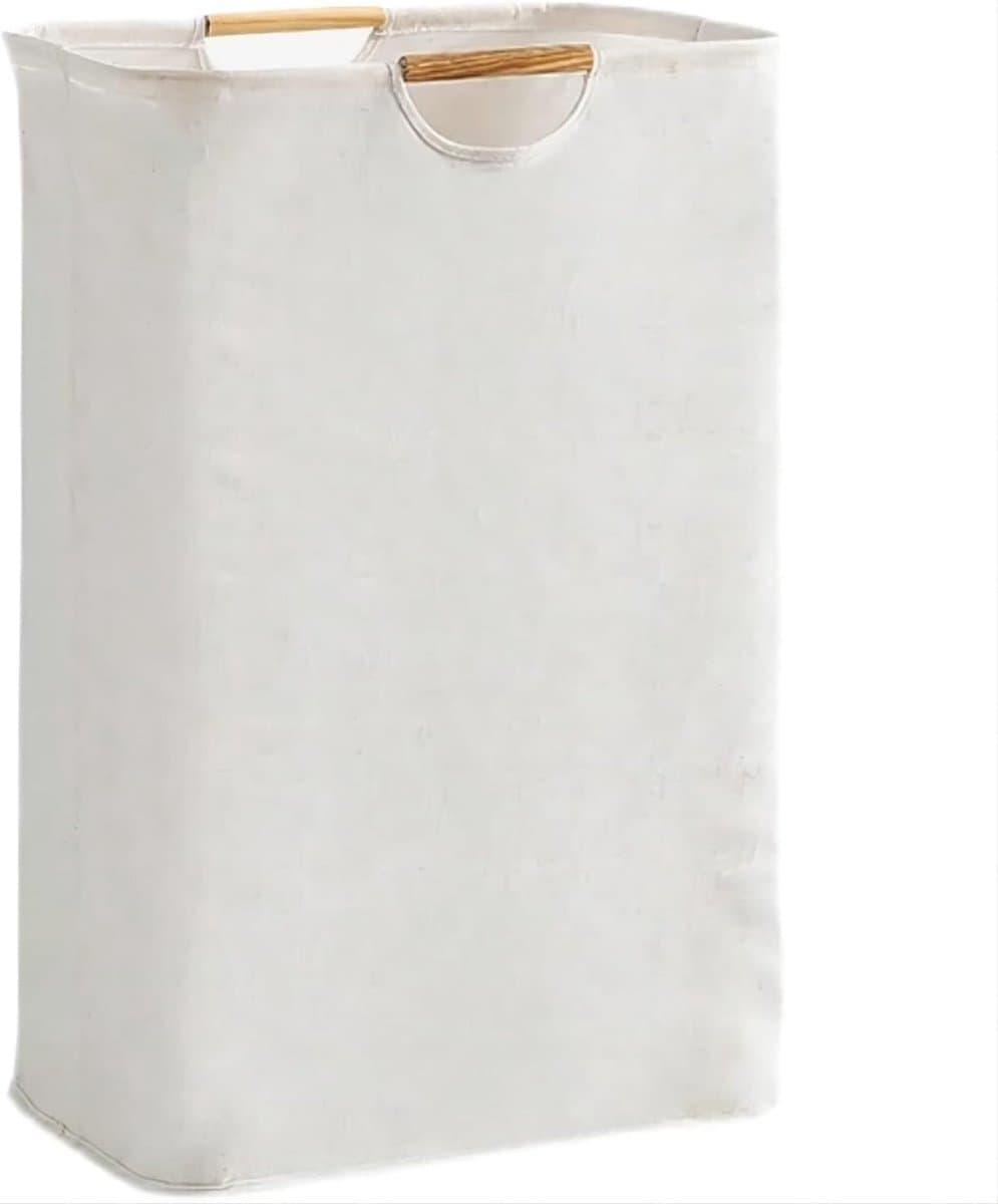 Ulisem - Wasmand - 72 liter opvouwbaar - 40x30x60 cm - Verstevigde handvatten - Waterafstotend - Wit - Zelfstaand - Lichtgewicht en draagbaar - Geschikt voor reizen en slaapzaal — afbeelding 1