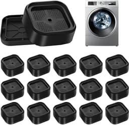 Wasmachine Voetjes - Meubelverhogers Poten - Meubels Verhogen - Stapelbaar en Antislip - 16 Stuks - Zwart — thumbnail 1