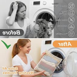 3-delige Waszak Set van Katoen, Duurzame Mesh Waszakken met Rits voor Ondergoed, Kleding en Sokken (40x30cm) — thumbnail 2