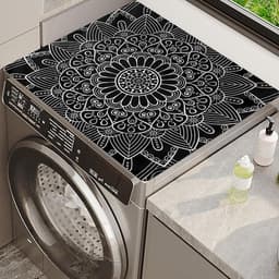 Wasmachine Mat - Droger Beschermer - Apparaten Beschermen - Sneldrogend Antislip - 60 x 60 cm - Zwart — thumbnail 1