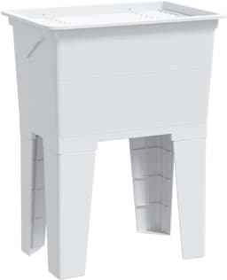 Waskuip Hars - Wastobbe Gebruiksgootsteen - Huishoudelijk Werk - Met Wasplank Zeepbakje - 59x41x75cm - Wit — thumbnail 1
