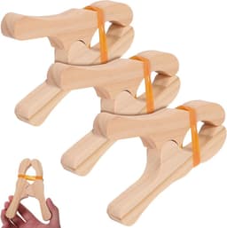 Houten Clips - Knijpers - Fort Bouwen - Gladde Afwerking - 12 x 8.5 cm - Beige — thumbnail 1