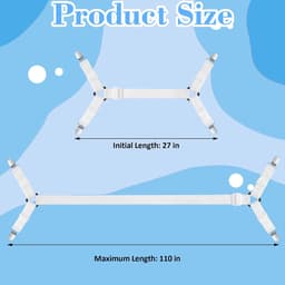 4 stuks verstelbare bedlakenspanners, witte spanlakenspanners met metalen clips, twee zijden met vier klemmen, bedlakenhouder, maatbereik 68-280 cm, voor bedlaken, matras, strijkplank, sofabekleding — thumbnail 5