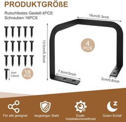 Matrasverbinder, zwarte matrasstabilisatoren, matrashouder, 4 stuks, tegen wegglijden, antislipmat, matrasverbinding voor verschillende bedframes — thumbnail 5