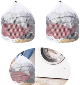 Waszak - Toilettas - Waszakken Voor Wasgoed - Waszak met trekkoord - Zak met trekkoord en grof gaas - Speciaal voor wasmachines - Netzak met trekkoord - Vormvast - 30*40cm — thumbnail 5