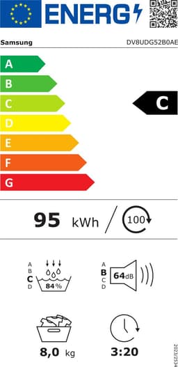 SAMSUNG DV8UDG52B0AE QuickDry 35min warmtepompdroger 8 kg — thumbnail 2