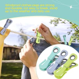24 stuks wasknijpers met haken, kunststof clothes pegs, stabiel met ronde gaten, meerkleurig, anti-markerende wasknijpers voor ondergoed, broeken, T-shirts, sokken, pluche speelgoed — thumbnail 4